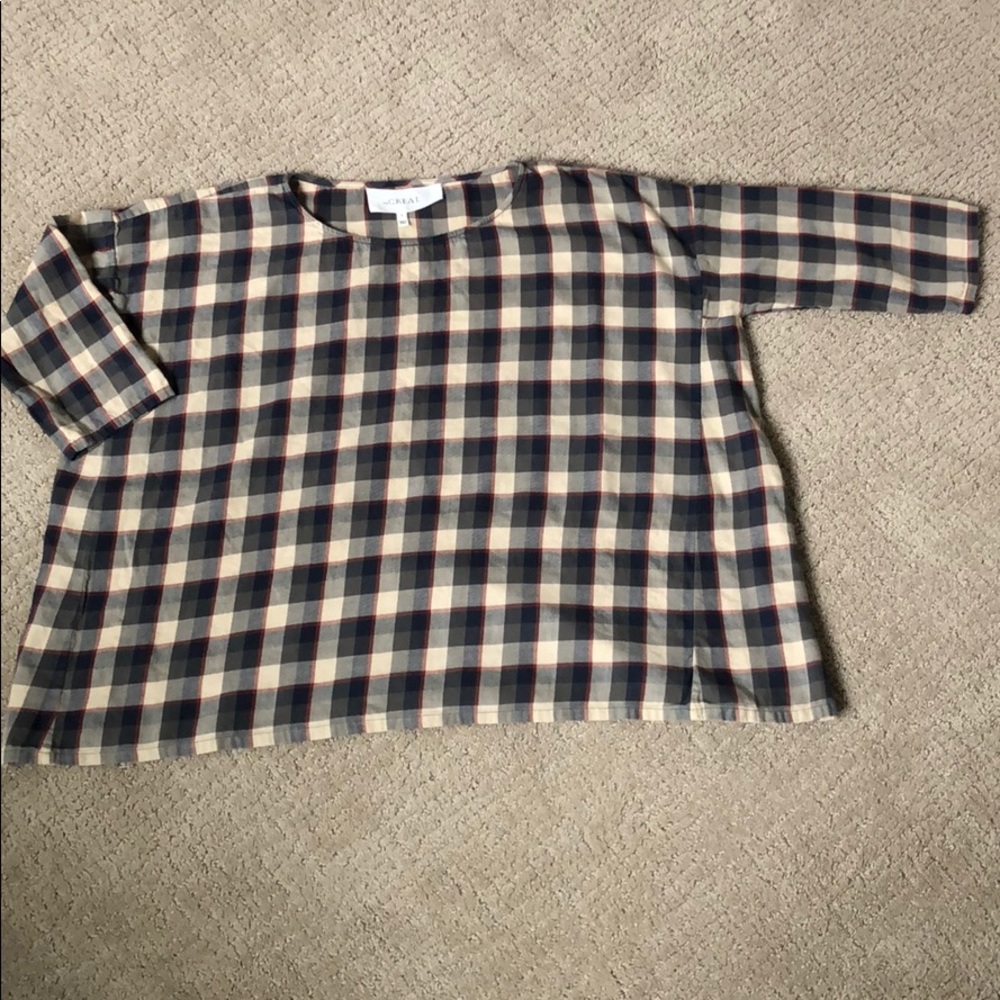 the Great.  Cute and comfy plaid oversized top.